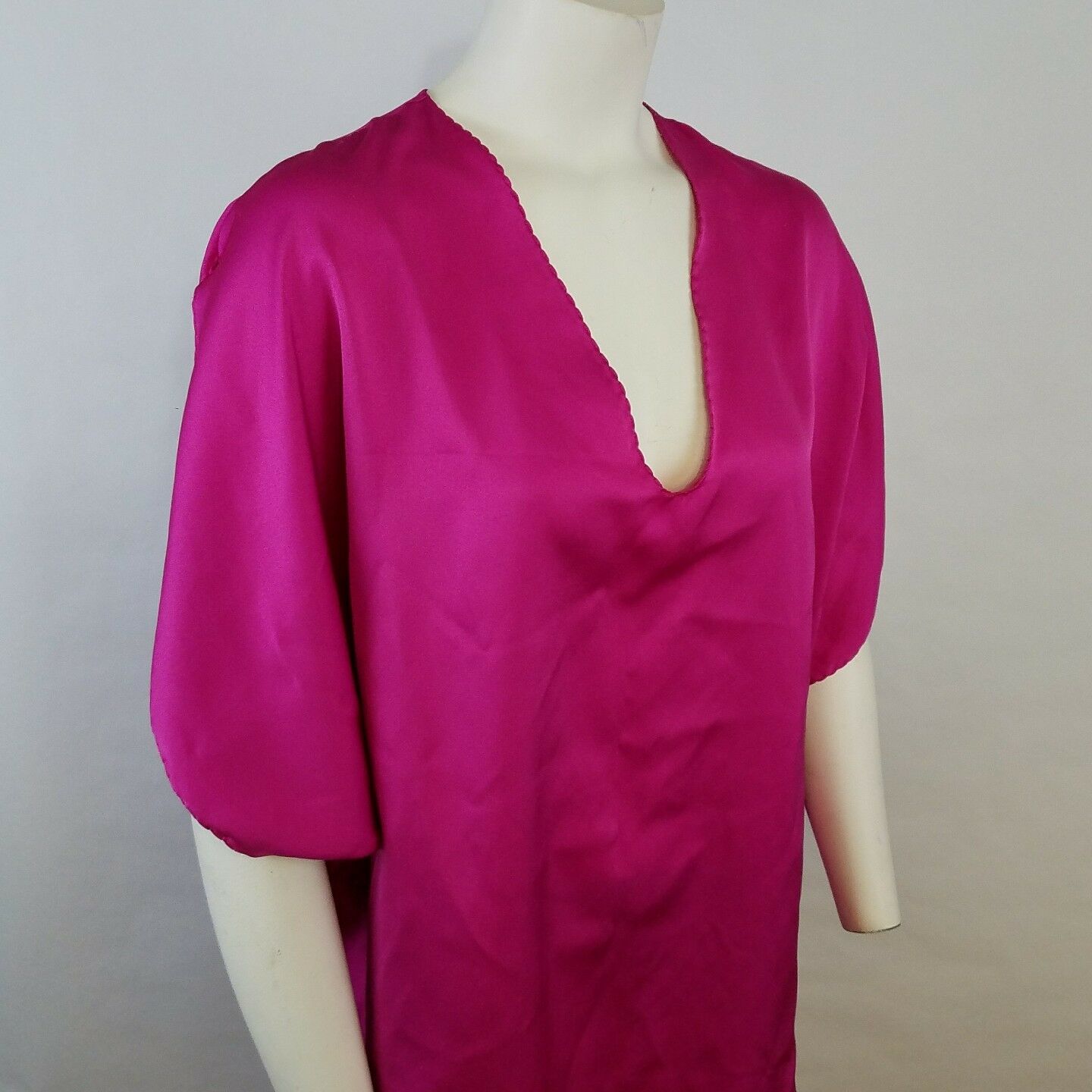 Cinema Exoile Vintage Sleepwear Top Sze L Pink Fuschia Nightgown Usa Made