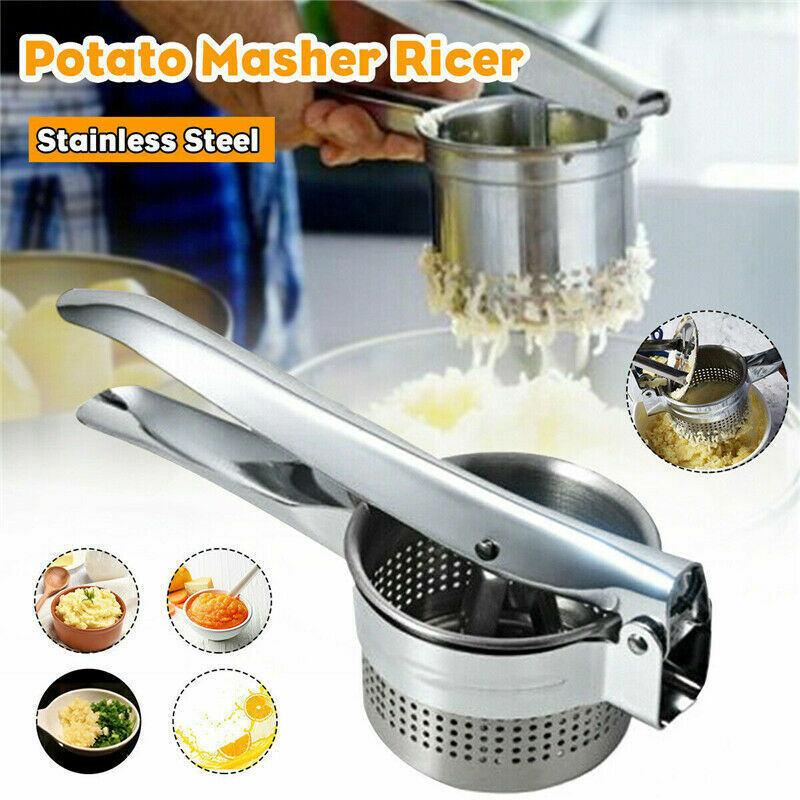 Stainless Steel Potato Masher Ricer Puree Fruit Vegetable Juicer Press Maker
