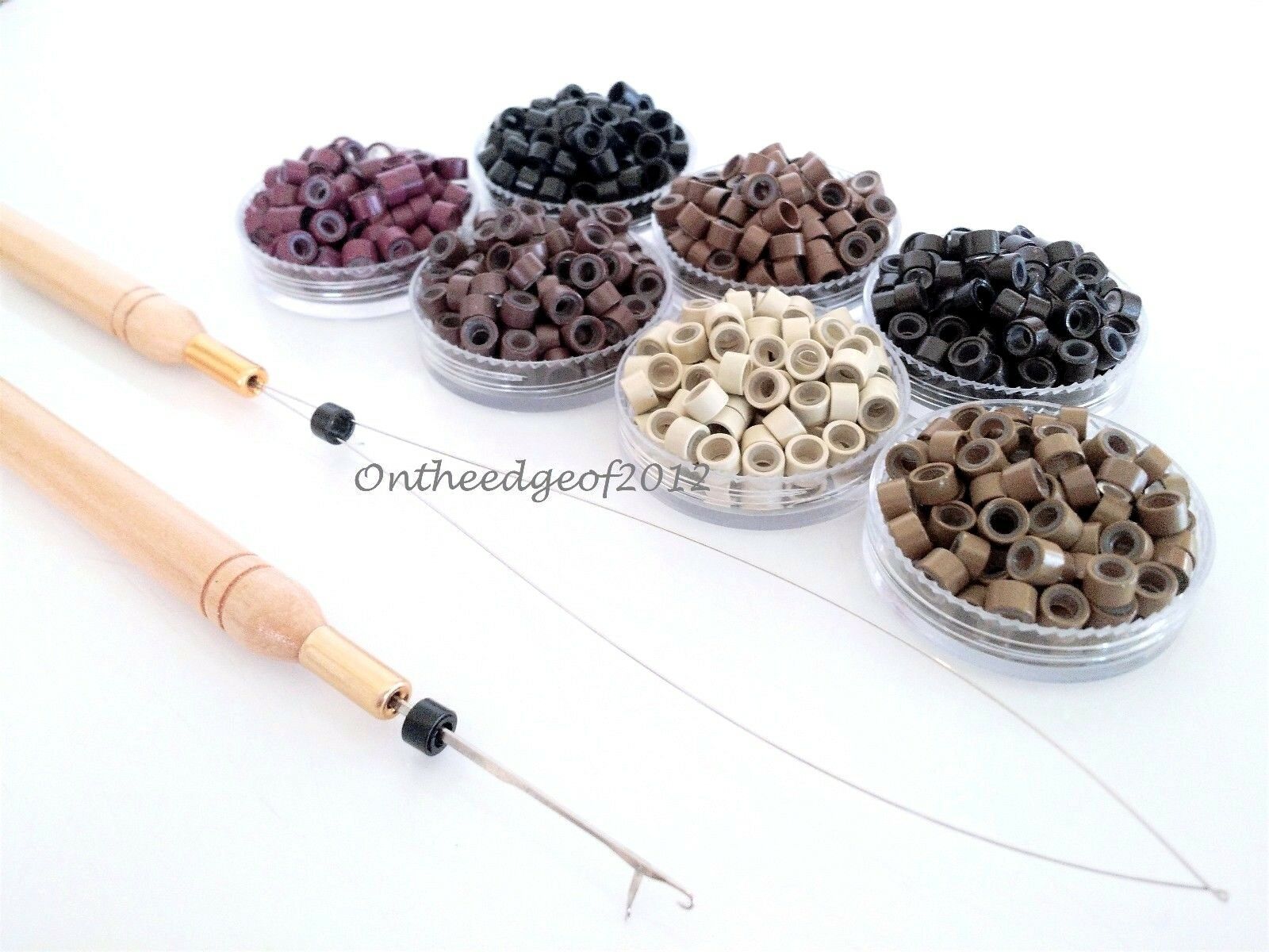 100 Silicone Micro Link Rings Beads & Hook/loop Hair Extension Micro Beads Kit