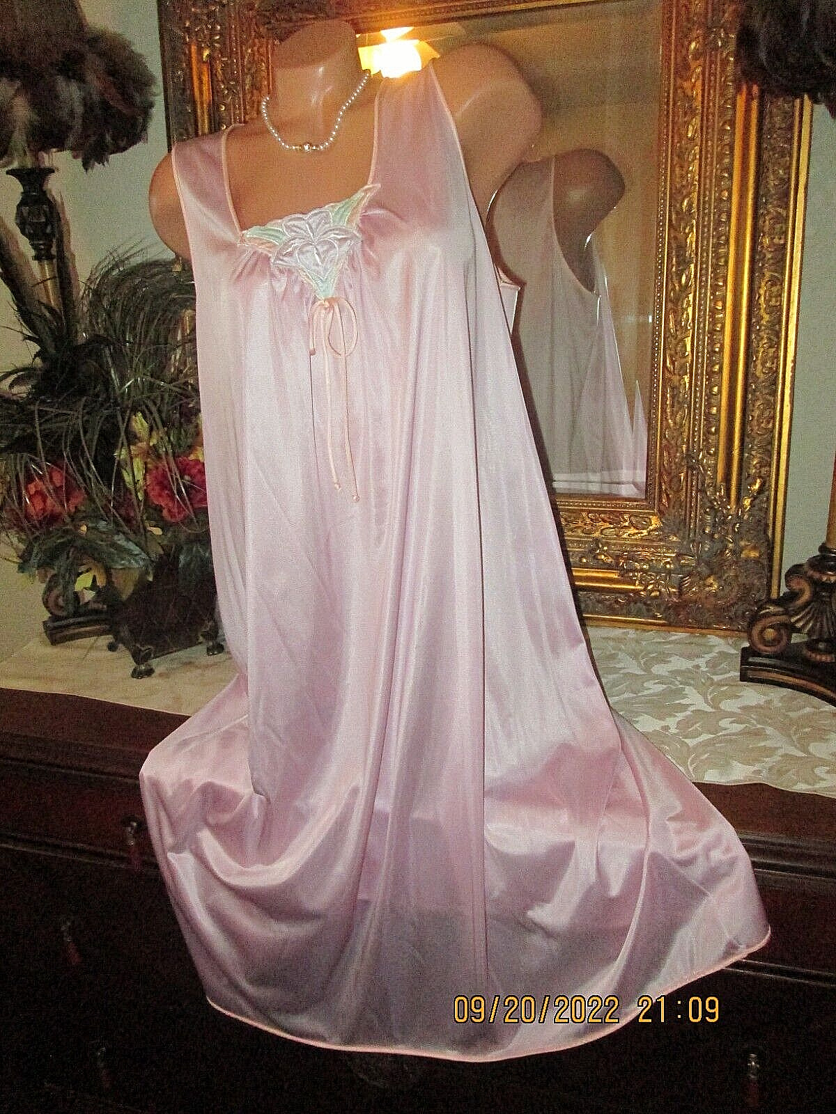 Vintage Lorraine Lilac Nylon Silky Nightgown Gown Dress Lingerie Plus Size 1x