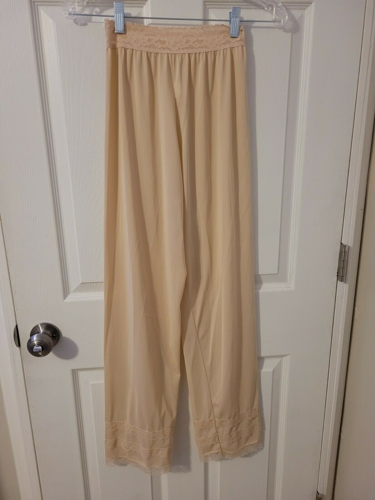 Vintage Periwinkle Silky Nylon Pajama Bottoms Lounge Pants Lingerie Size Small
