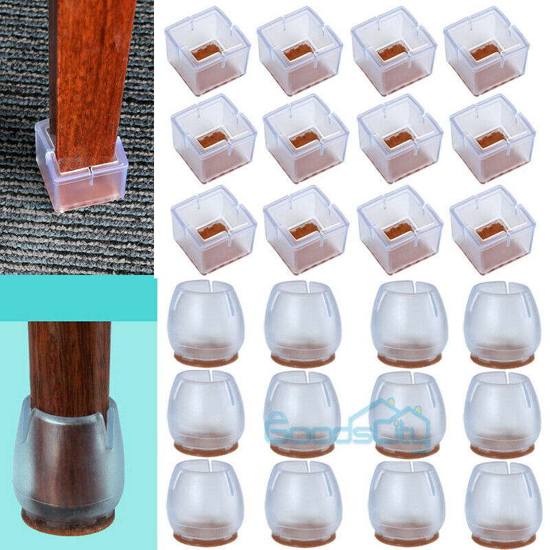 24pcs Silicone Chair Leg Caps Feet Cover Pads Furniture Table Floor Protectors